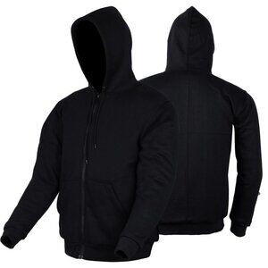 Motorcycle Zipper Hoodie with Dupont Kevlar - Black
